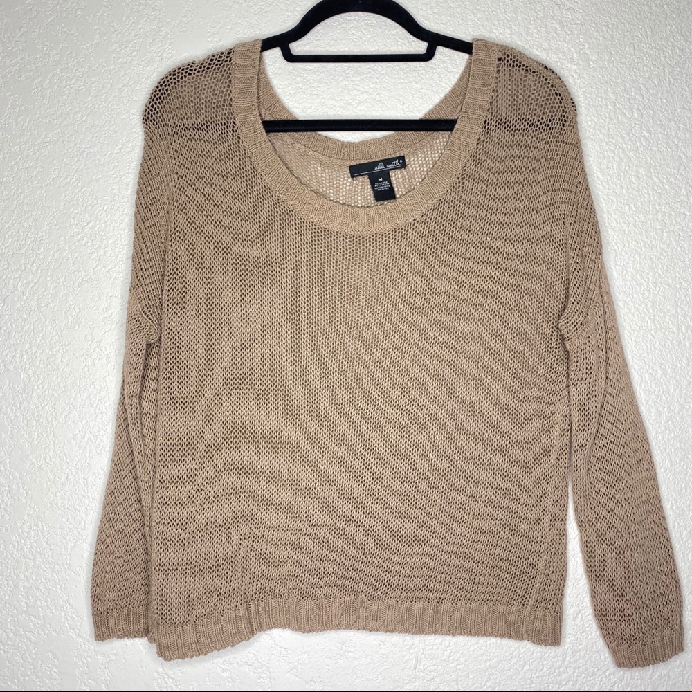 Willi Smith Khaki/Tan Knit Sweater Long Sleeve.    A